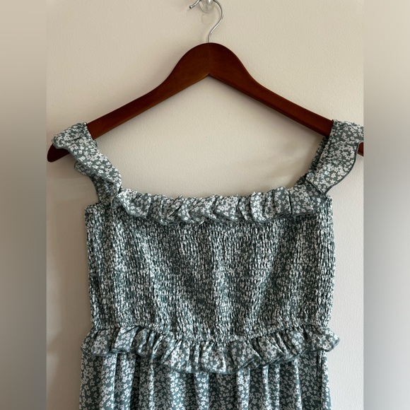 Turquoise Smocked Tiered Maxi Dress - Picture 4 of 9